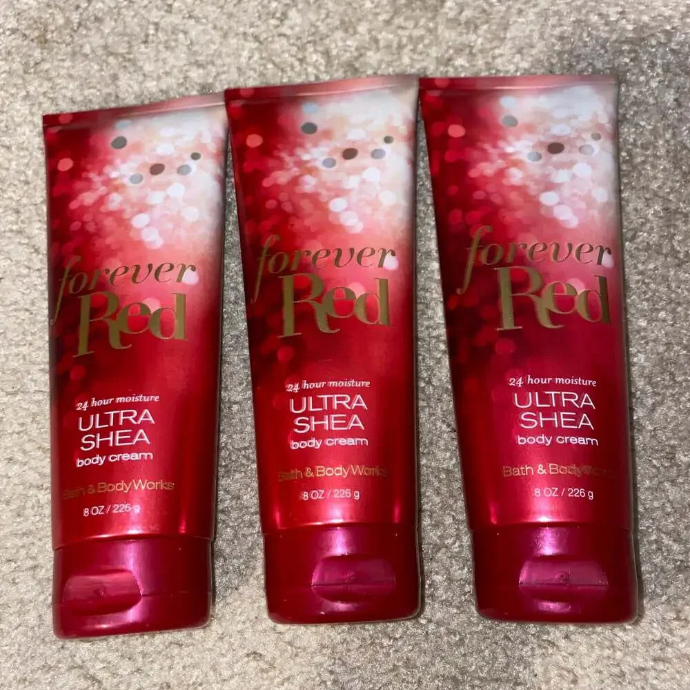 Bath & Body Works FOREVER RED Ultra Shea Body Cream 8 oz 3x
